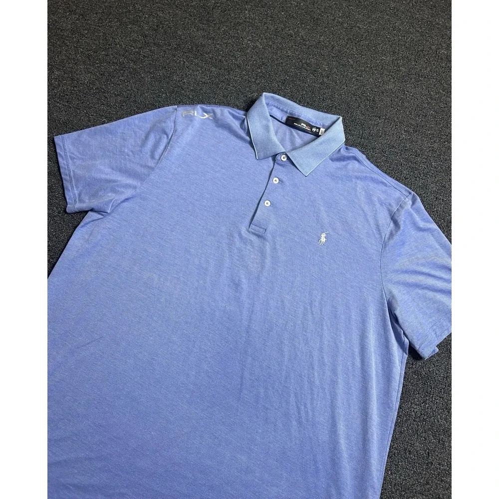 Ralph Lauren RLX Pro Fit Golf Polo Shirt Blue Mens Size 2XL Outdoors Light Prep‎